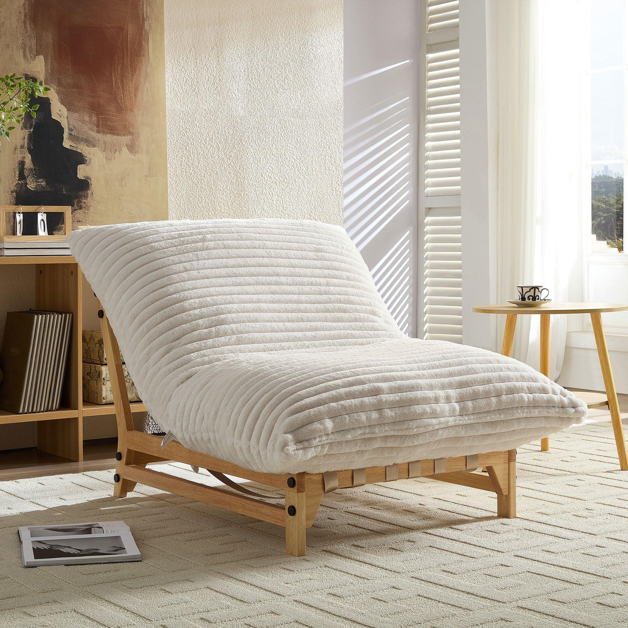 Corduroy Armless Lazy Sofa for Living Rooms & Bedrooms.