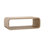 Modern Light Wood Coffee Table with Open Storage.