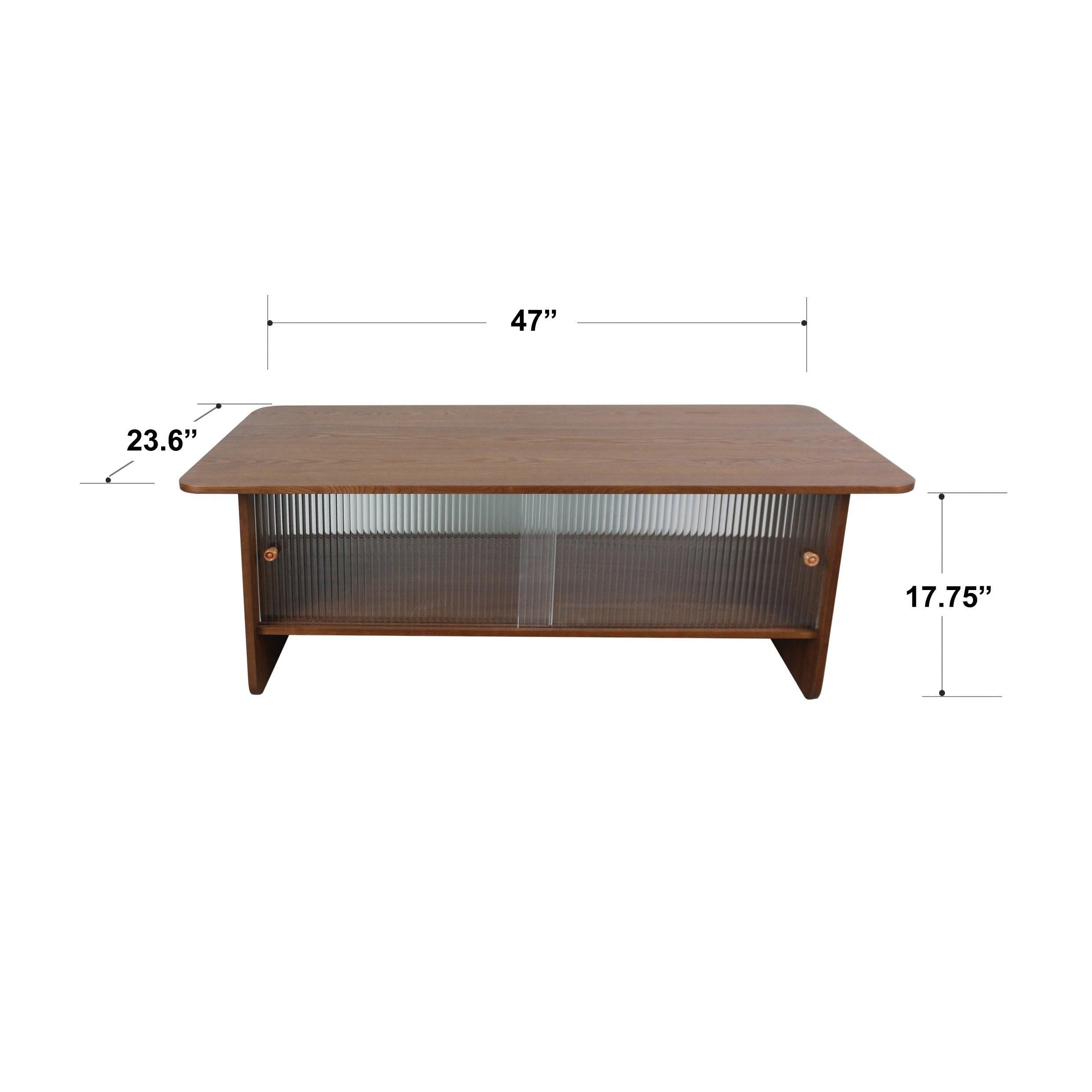 47-inch modern minimalist coffee table with storage.
