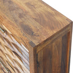 Solid Wood Amber Wavefront Cabinet for Modern Living Space.