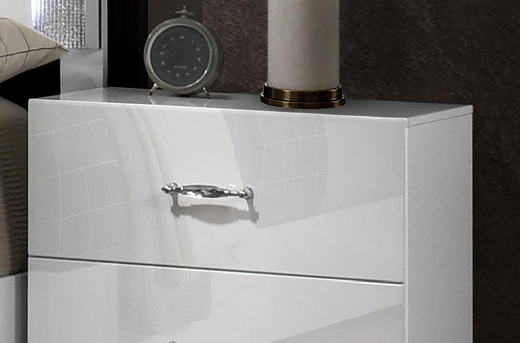 Modern White Nightstand with Storage for Bedroom.