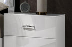 Modern White Nightstand with Storage for Bedroom.