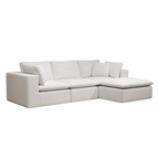 Modular Sectional Sofa - White Plush Corduroy.