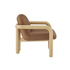 Accent Chair with Wood Frame - Modern Faux Leather Armchair.
