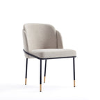 Flor Metal Twill Weave Dining Chair in Wheat