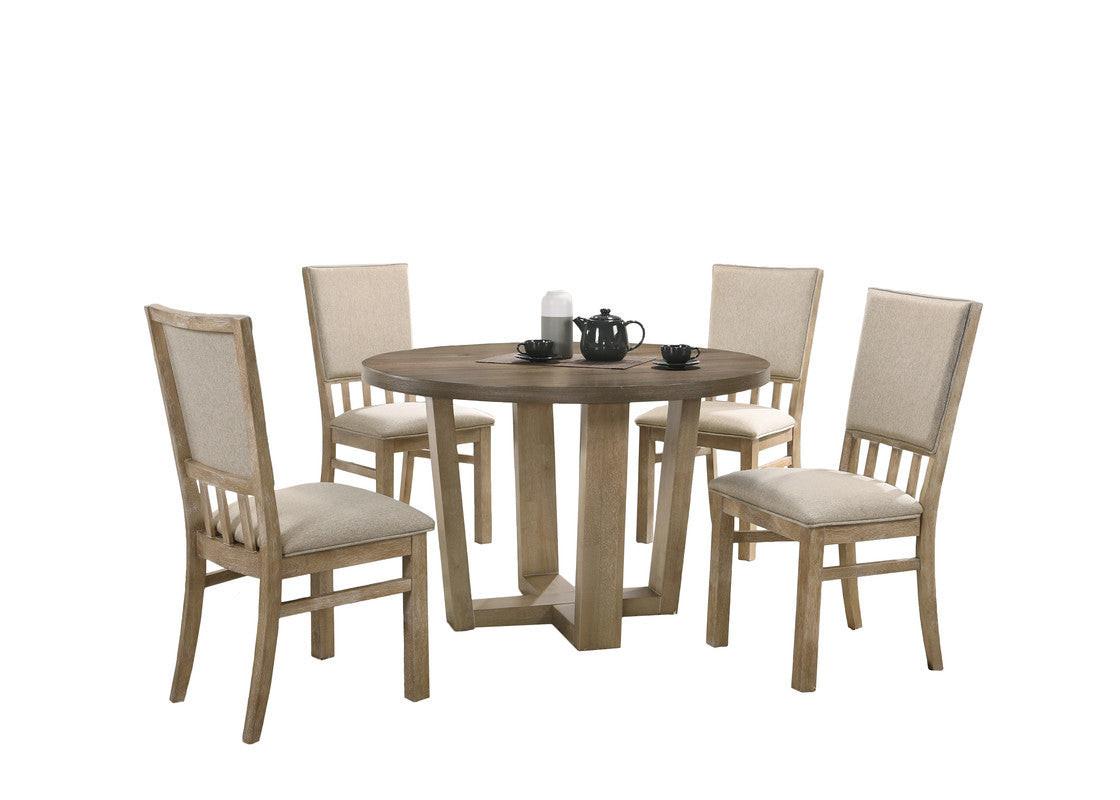 Baldo Vintage 5 Piece Round Dining Table Set.