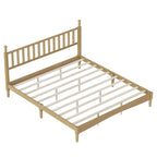 King Size Wood Platform Bed Featuring a Gourd Shaped Headboard.