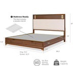 Mid-Century Modern King Size Bed with Storage Drawers.
