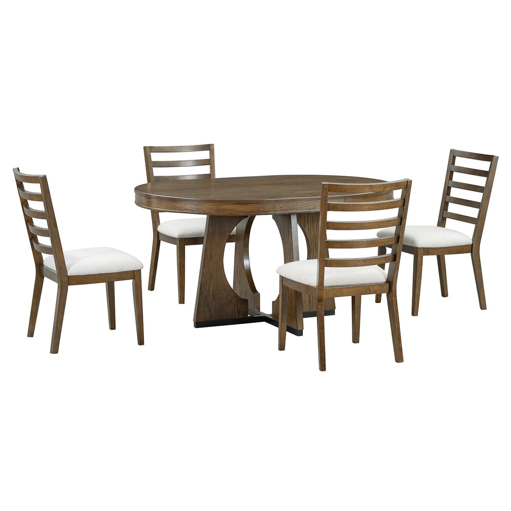 TREXM Extendable Dining Table Set for 4 with Chairs.
