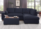 Dark Gray Sectional Sofa with Ottoman.