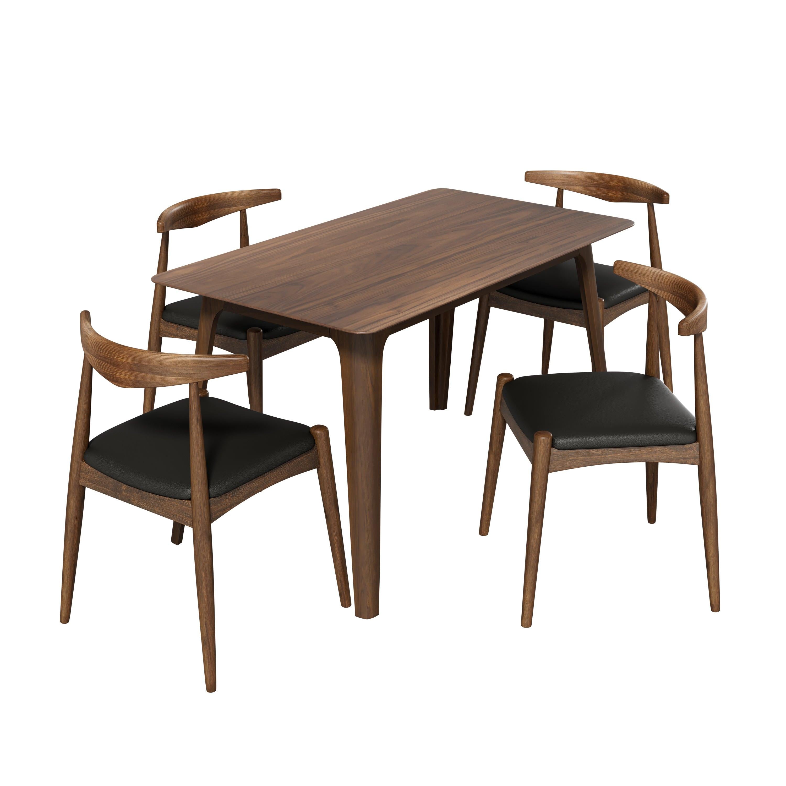 5-Piece Mid-Century Modern Dining Set for Kitchen.