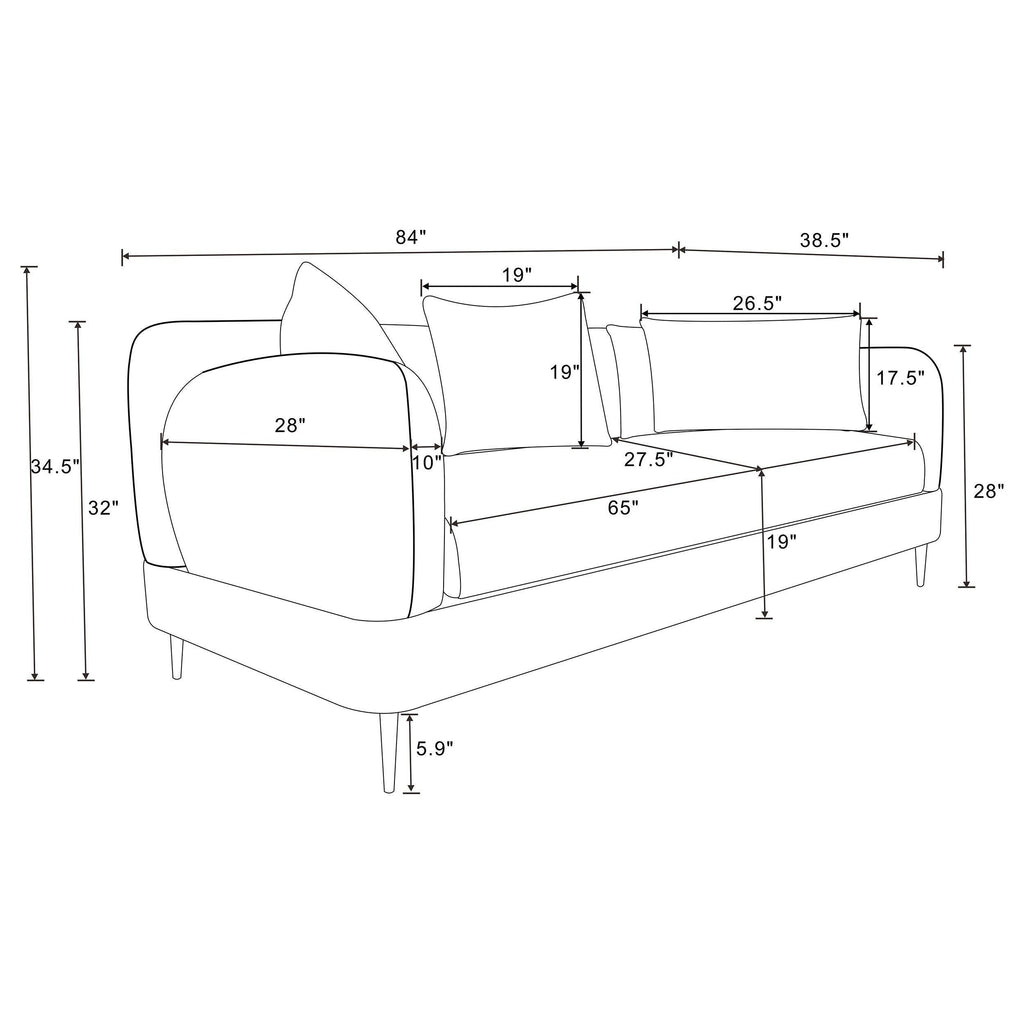 Repley Green Upholstered Sofa Set - Chenille Design.
