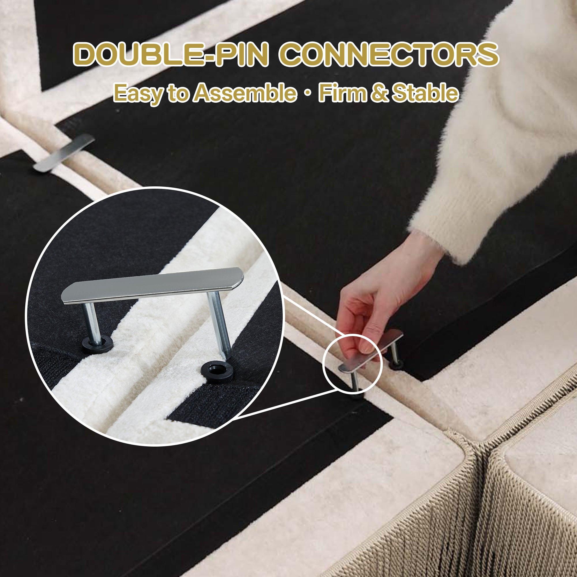 Pet-Friendly Velvet Sofa with Tassel Skirt Design.