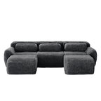 Modular Sofa Dark Grey - Boneless Design with plush, anti-slip fabric. Features deep seating and a modern, cozy silhouette.