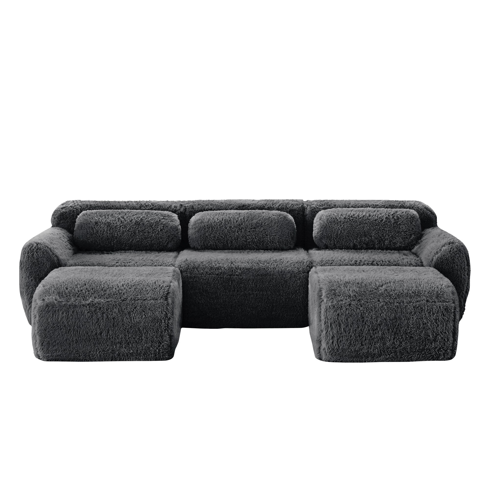 Modular Sofa Dark Grey - Boneless Design with plush, anti-slip fabric. Features deep seating and a modern, cozy silhouette.