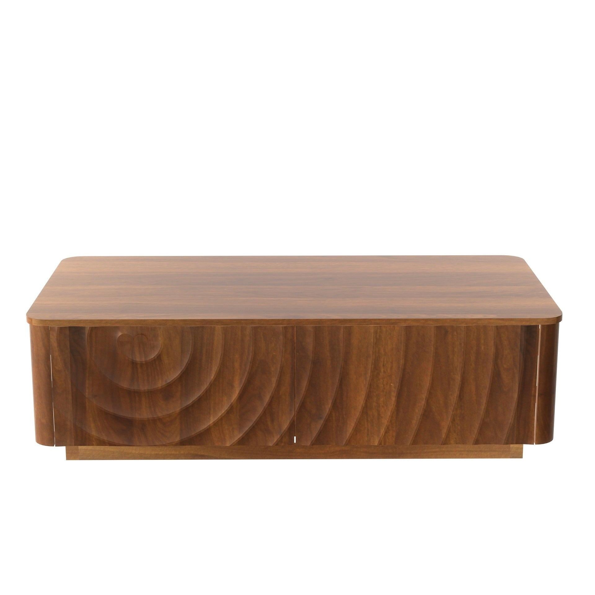 Mid Century Coffee Table with Storage and Unique Design.