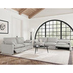 Hollander Grey Power Reclining Sofa with Comfort Features.