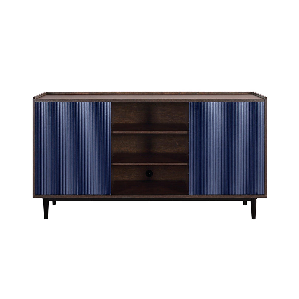 Duane 59' Fluted Sideboard in Navy Blue.