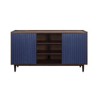 Duane 59' Fluted Sideboard in Navy Blue.