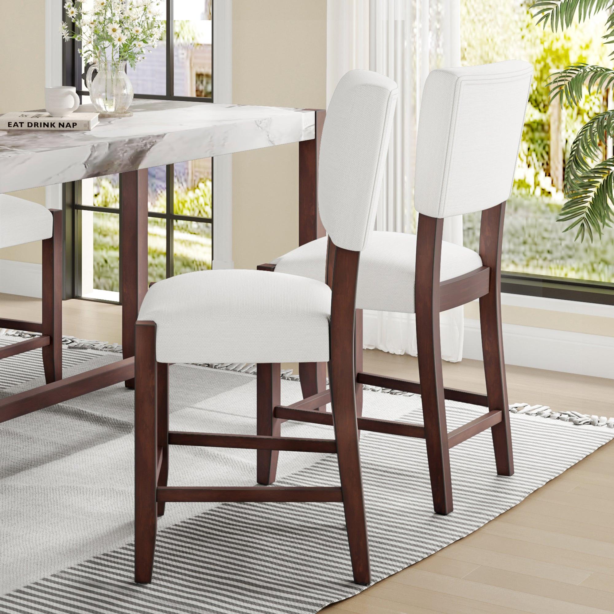 Mid Century Modern Bar Stools Set of 2 - Comfortable Kitchen Seating.