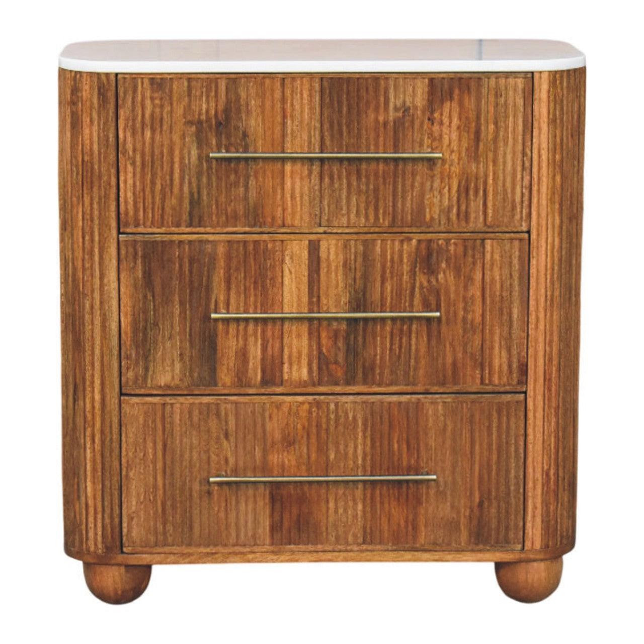 Solid Wood Marble Chest for Bedroom.