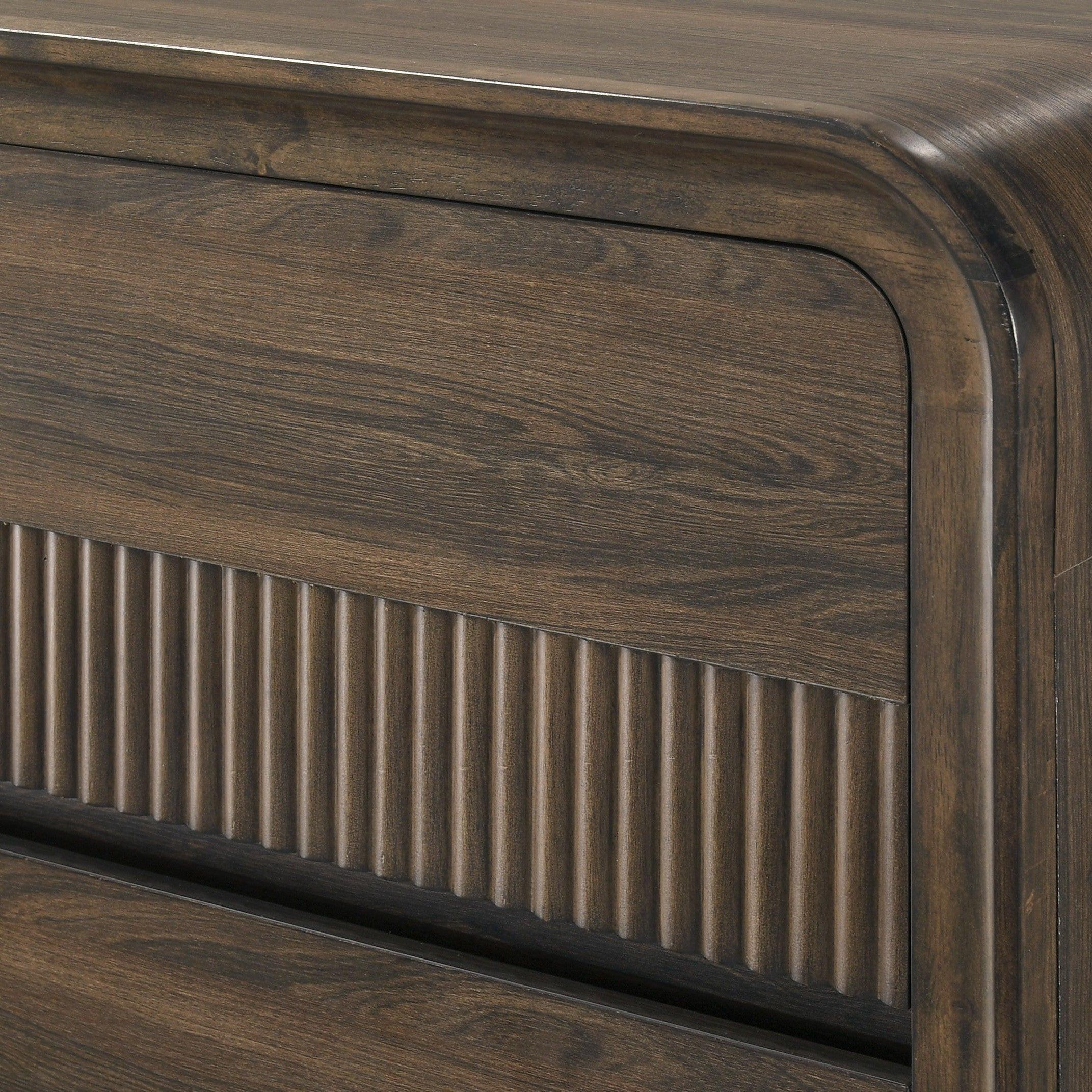 Mid-century Nightstand with Two Drawer Storage.