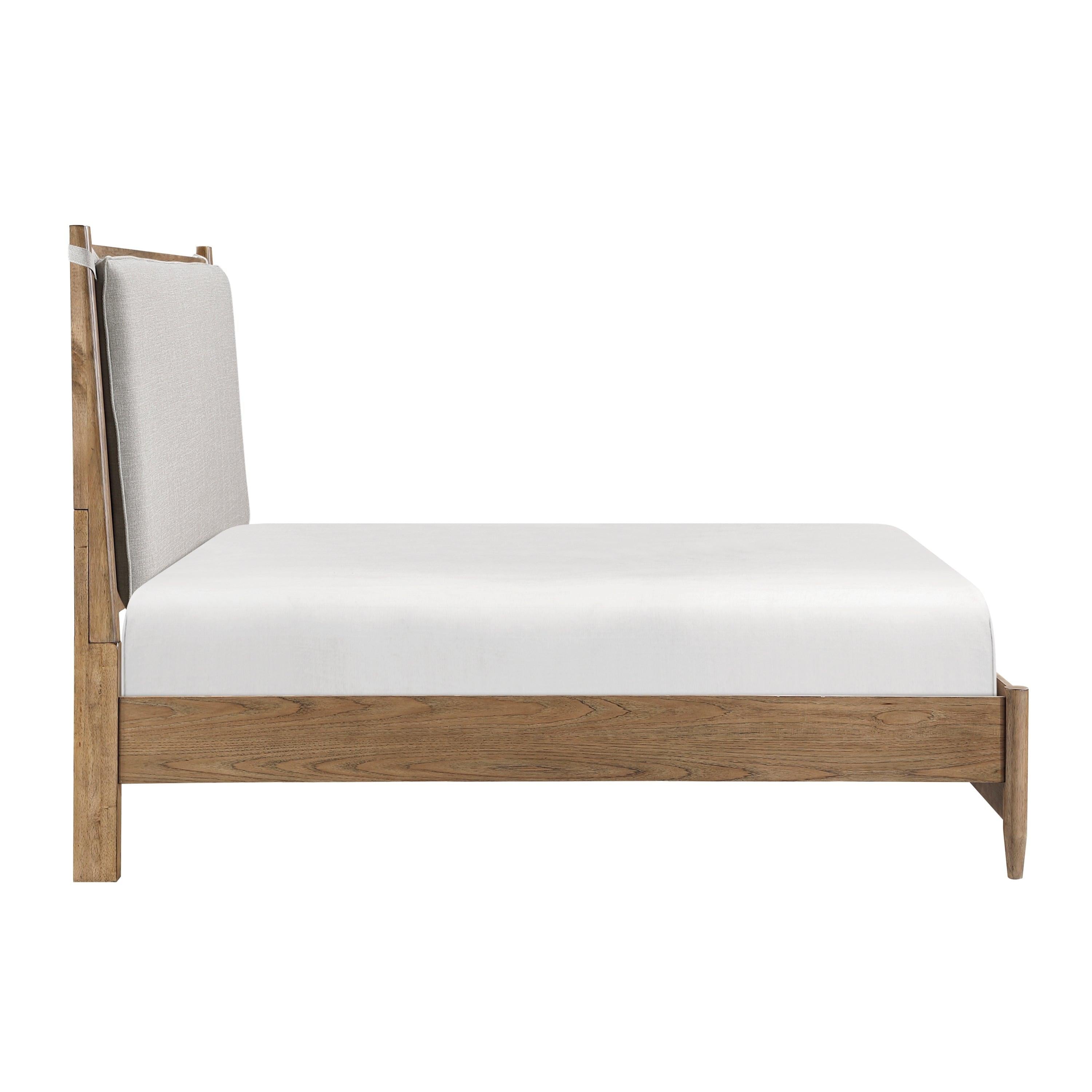 Queen Platform Bed with Removable Upholstery Cushion.