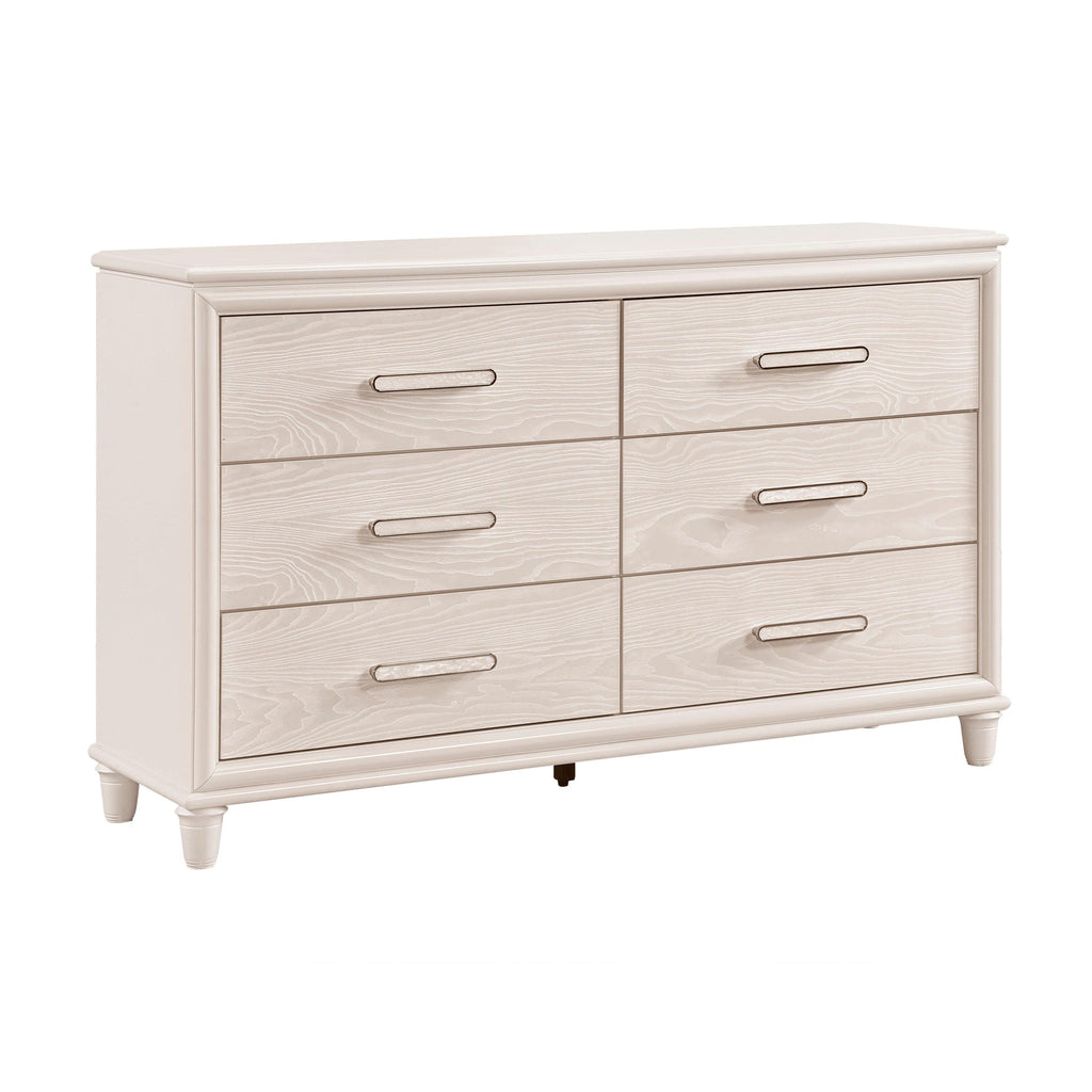 Wooden Bedroom Dresser with Jewelry Trays for Organization.