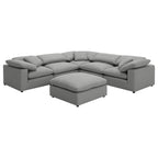 Segoura Grey Modular Sectional Sofa with Ottoman.