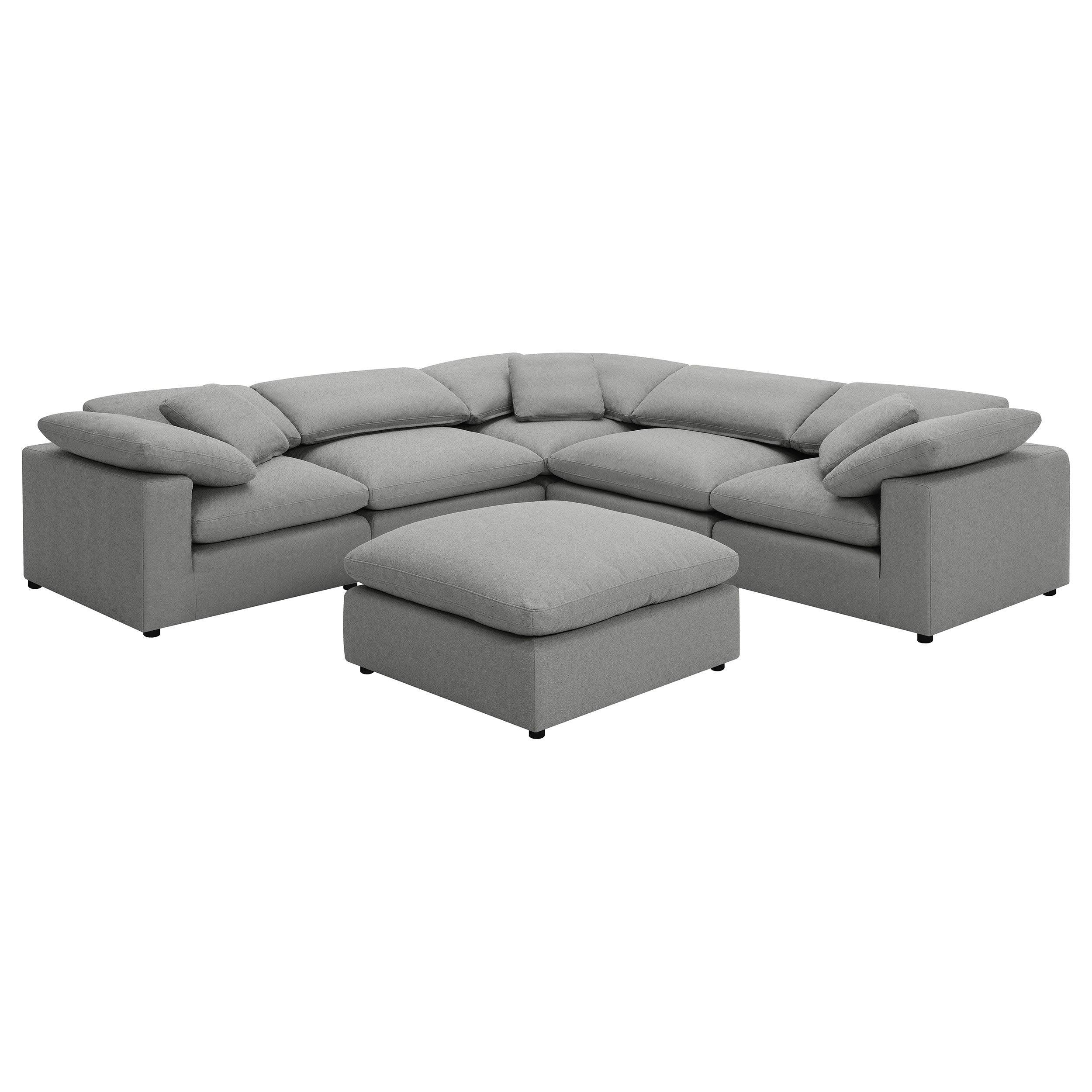 Segoura Grey Modular Sectional Sofa with Ottoman.
