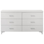White 6-Drawer Dresser – Modern Bedroom Storage.