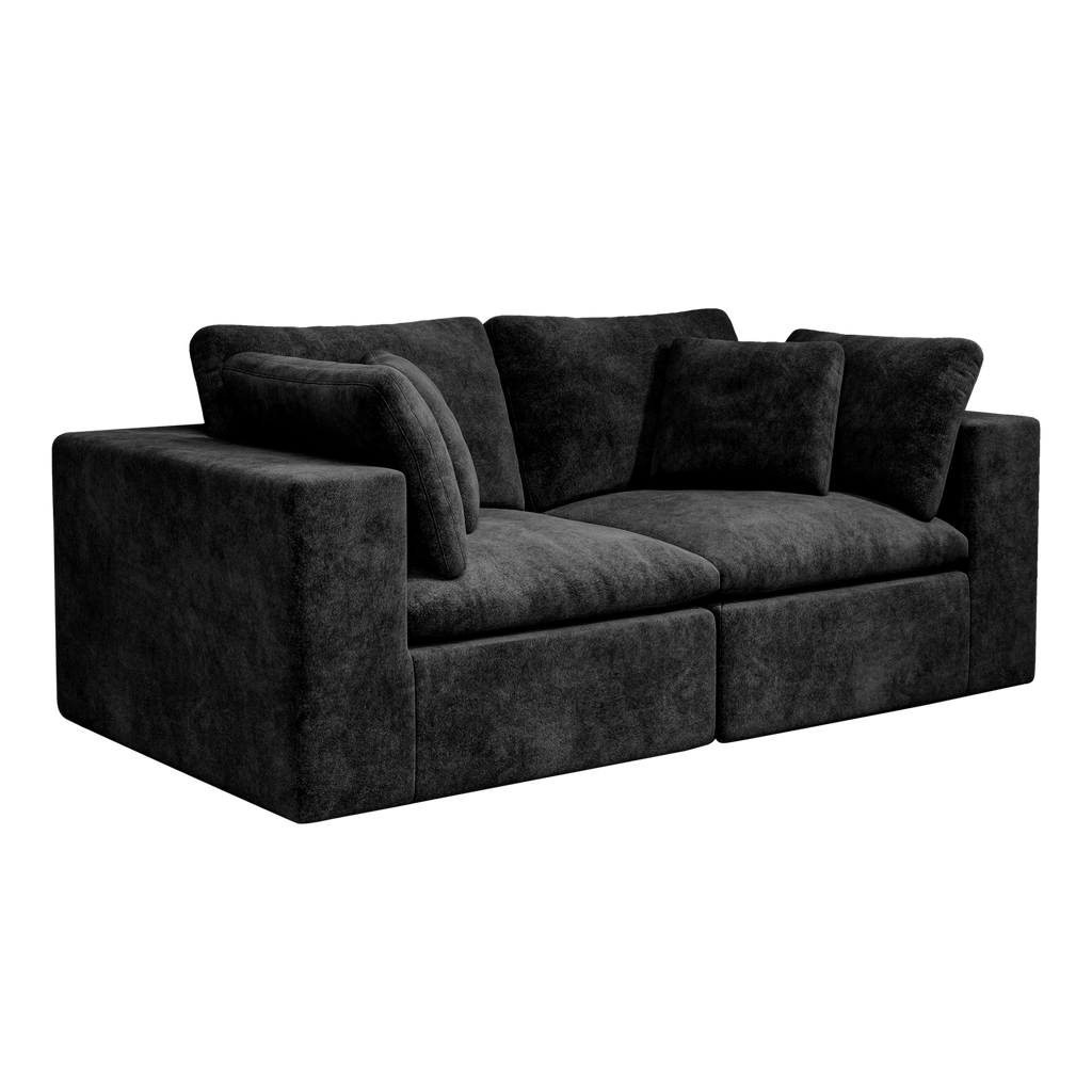Modular Sectional Sofa Black - No Assembly Required Design.