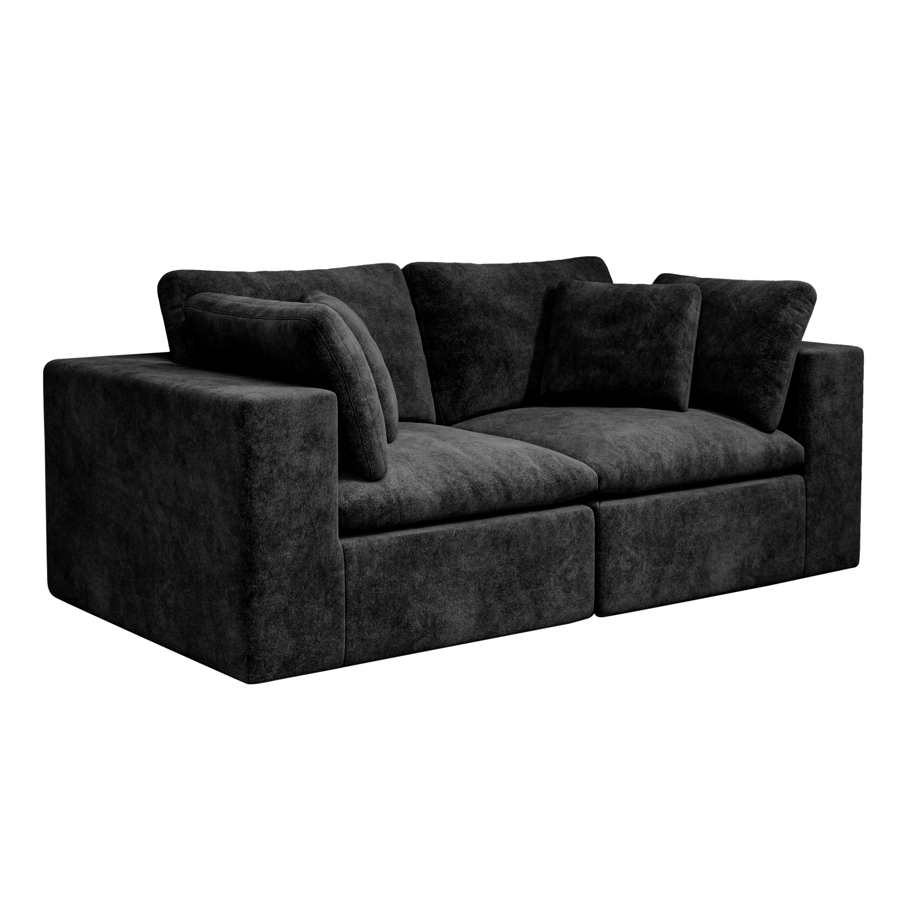 Modular Sectional Sofa Black - No Assembly Required Design.