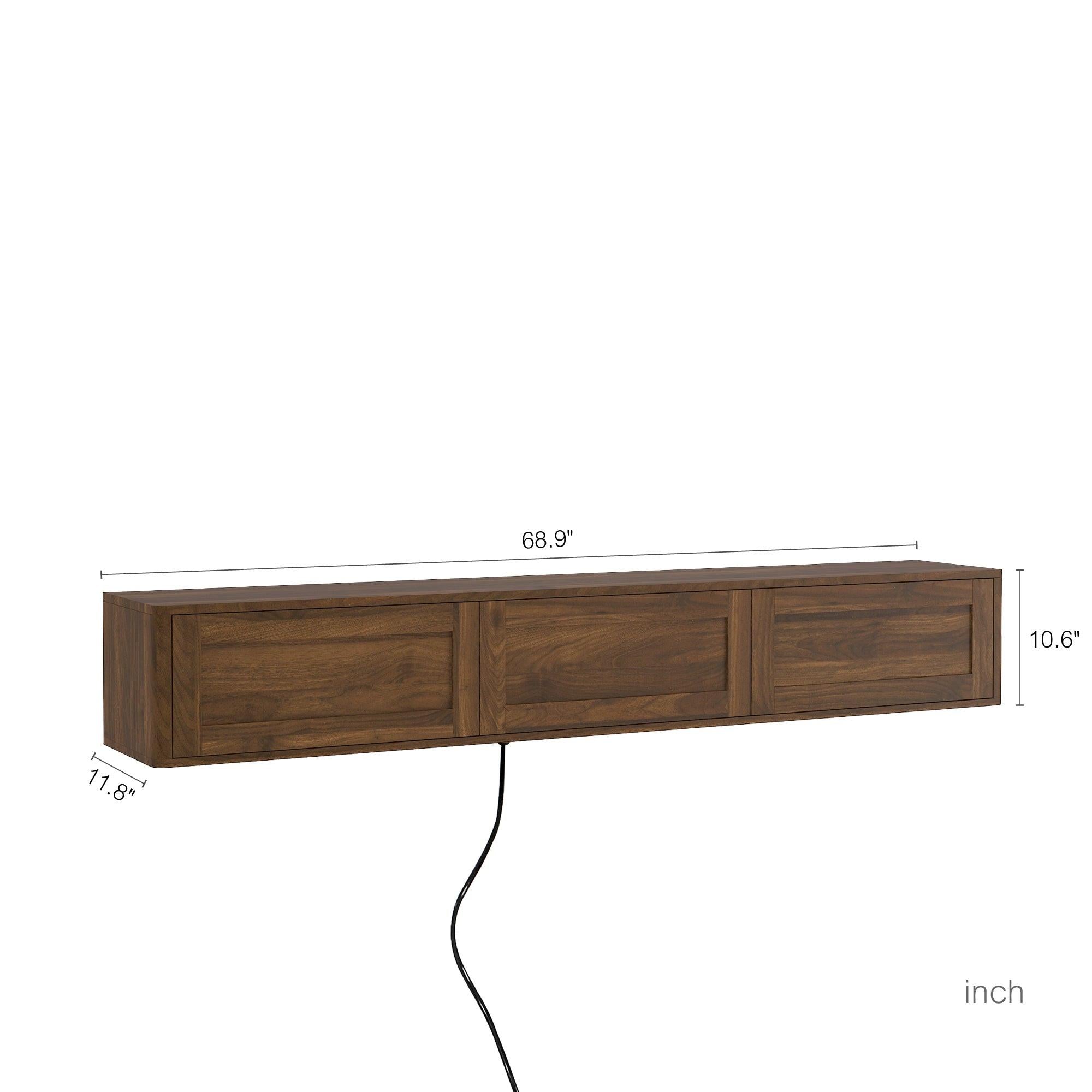 Floating TV Stand with LED Lights for Living Room.