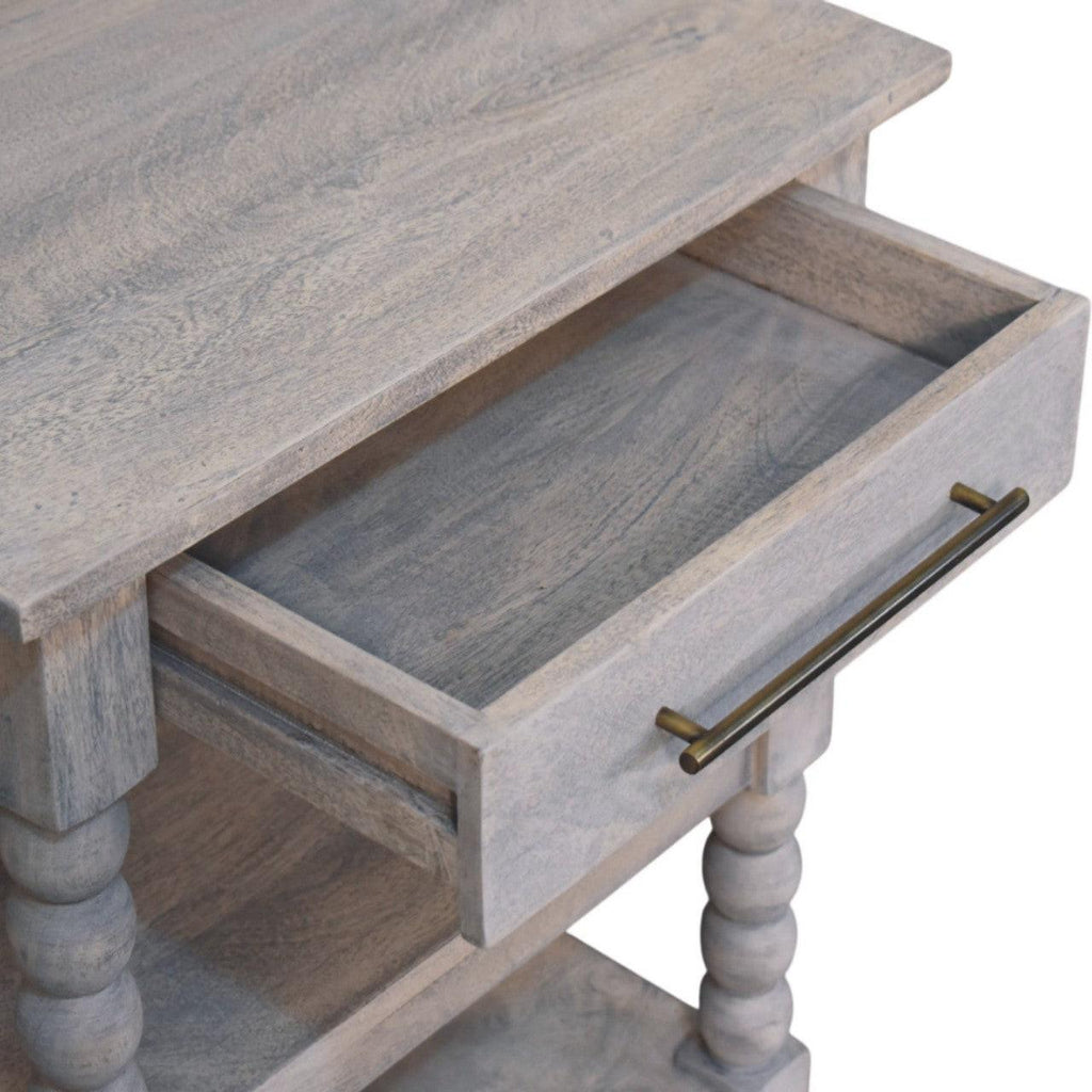 Solid Wood Barclay Side Table with Acid Wash Finish.