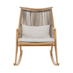 Outdoor Rocking Chair with Iron Frame for Comfort.