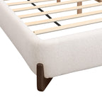 King Size Upholstered Bed with Durable Wood Legs.