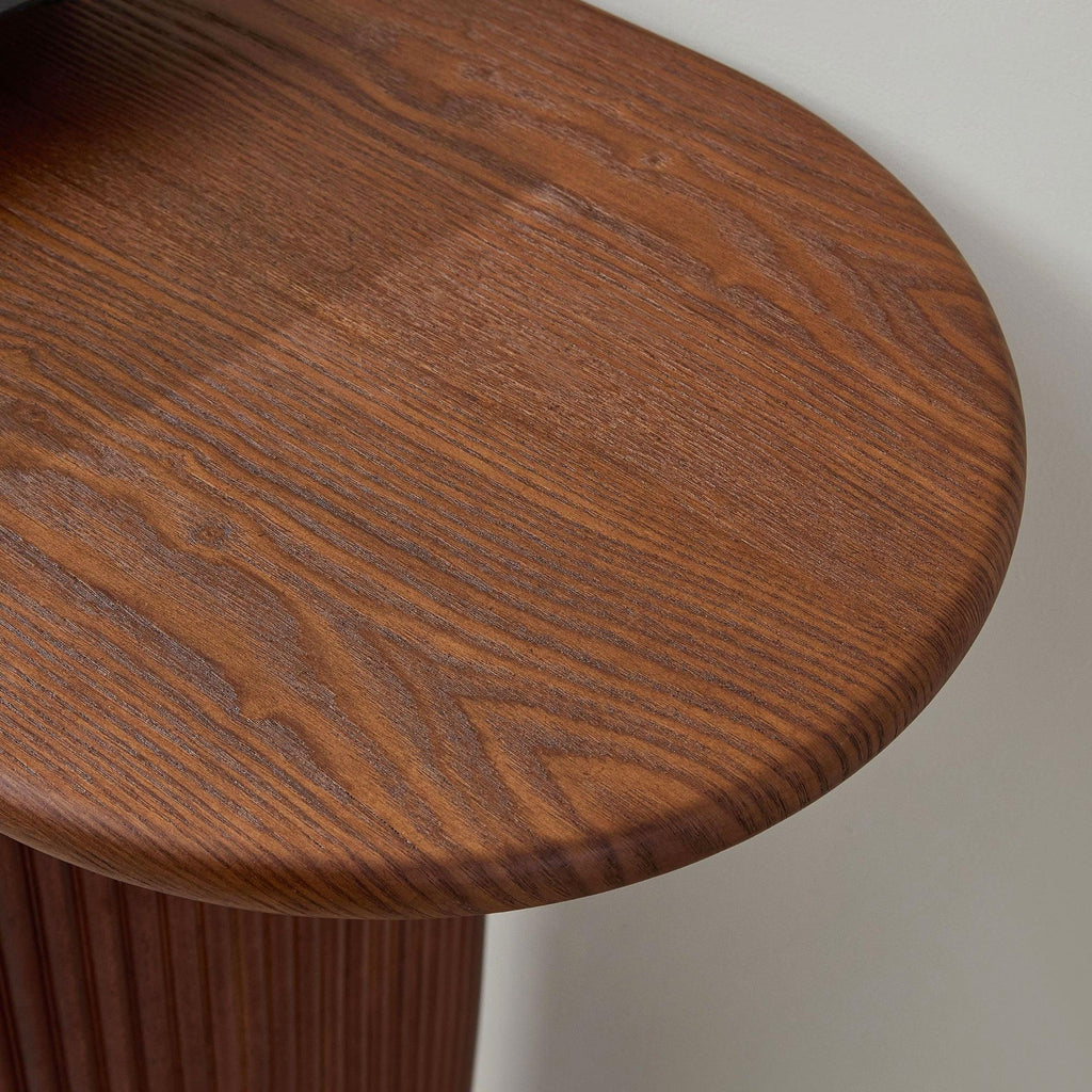 Narrow Console Table in Brown with Modern Design.