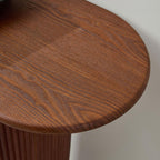 Narrow Console Table in Brown with Modern Design.