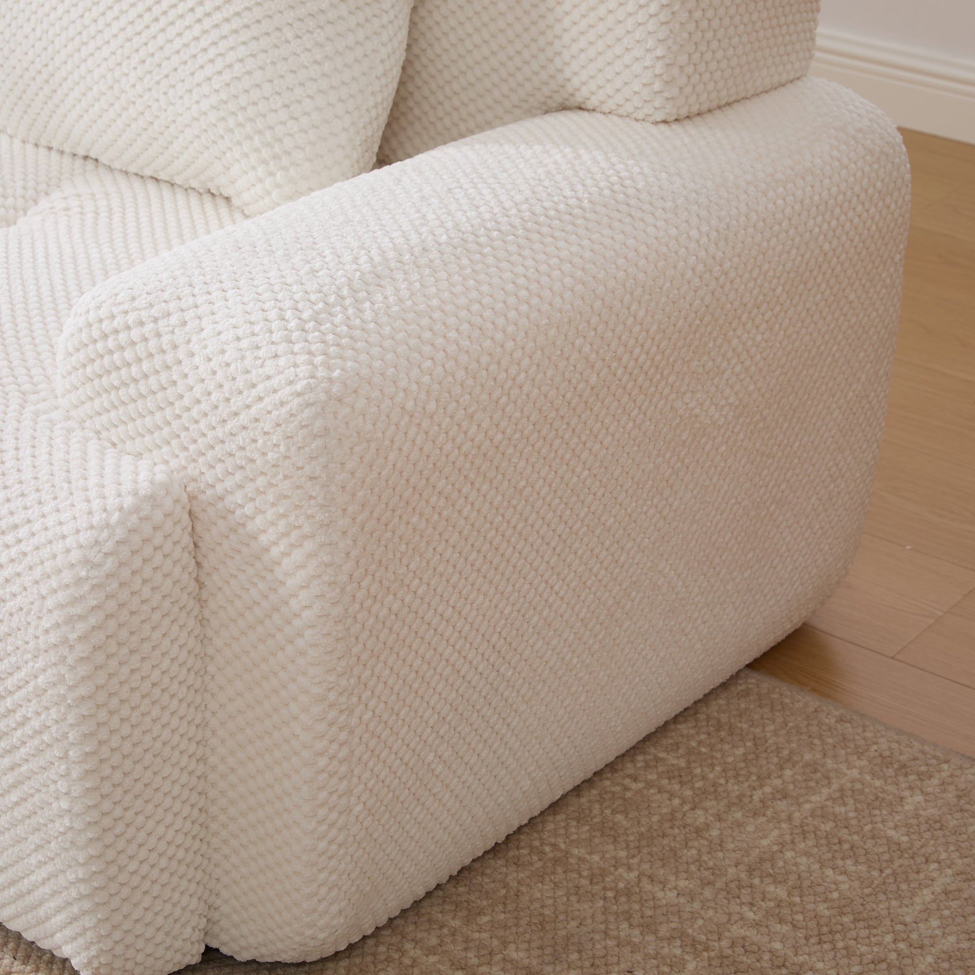 73' Modern Modular Sectional Sofa Loveseat, 2 Seater Tufted Comfy Cloud Tufted Floor Convertible Couch with 2 Pillows, Boneless Conversion Sofa for Living Room,Office, Apartment,Guestroom, Ivory