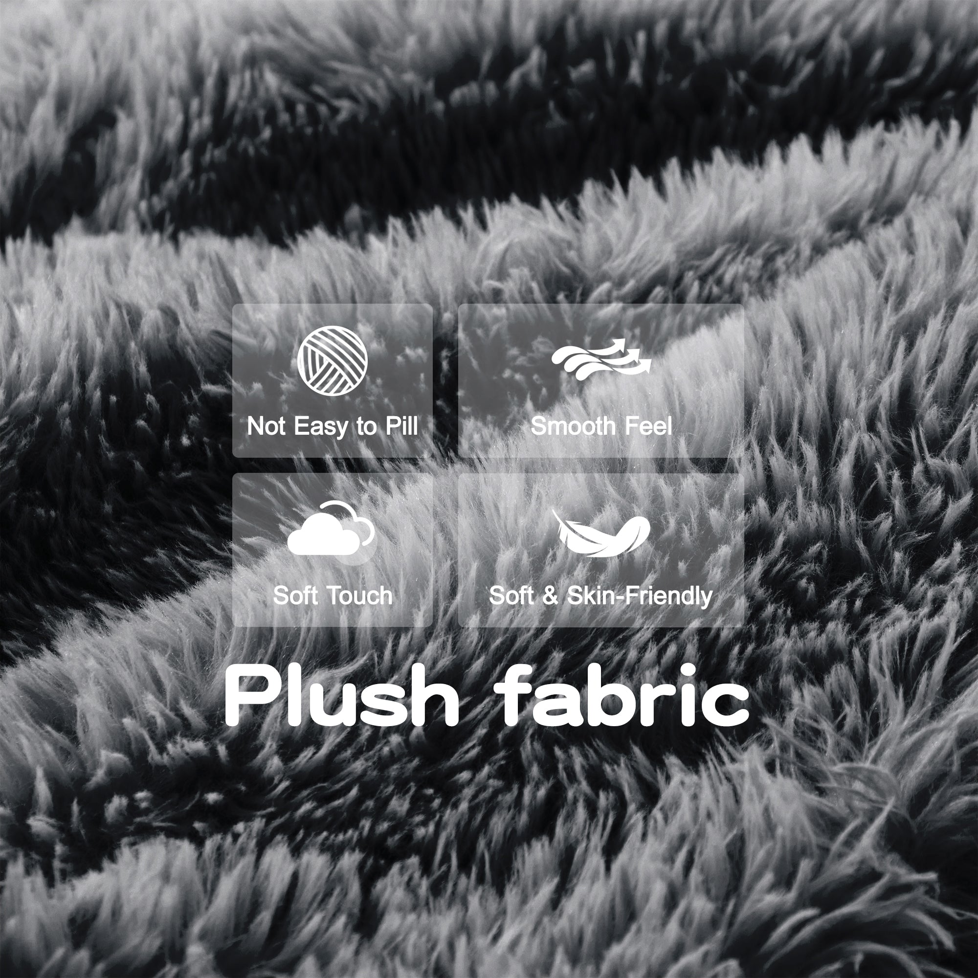 Close-up of plush fabric texture in dark grey sofa, highlighting soft touch, smooth feel, and skin-friendly material.