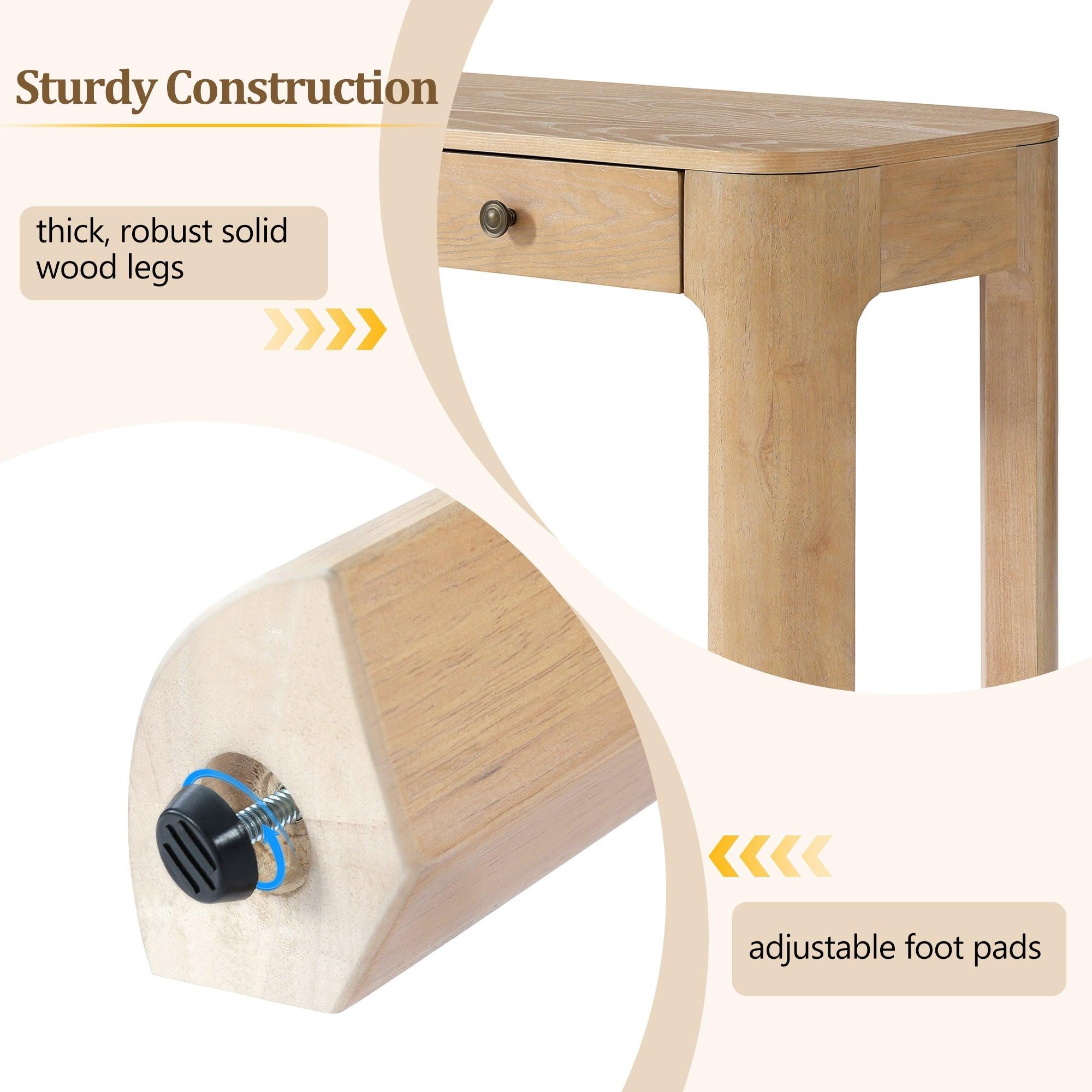 TREXM Rustic Console Table with Drawers for Entryway & Living Room.