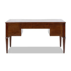 Rear view of Executive Desk 5-Drawer Wood - Gold Accents with clean wood paneling and smooth finish.