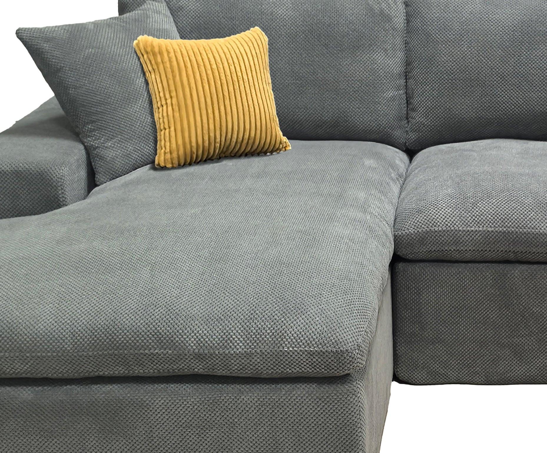 Coffee-Bean Like Upholstered Sectional Sofa for 4.
