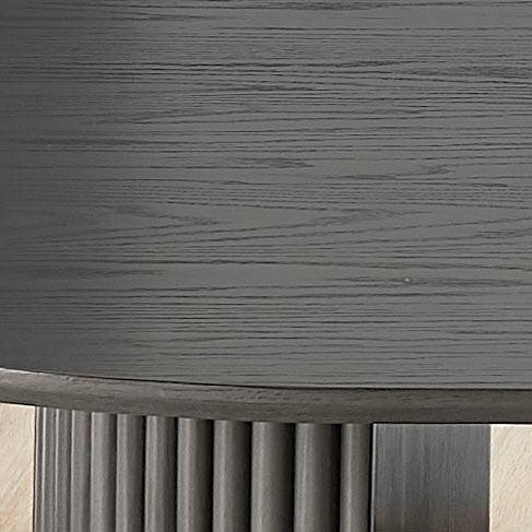 Venezia Oval Gray Oak Dining Table for 6 with Dual Base.