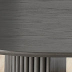 Venezia Oval Gray Oak Dining Table for 6 with Dual Base.