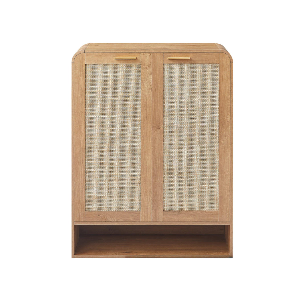 Rattan Shoe Cabinet with 6-Tiers for Shoe Storage.