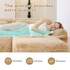 Versatile U-Shaped Sofa with Plush Fabric & Modular Design.