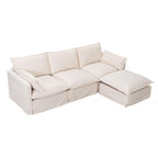 Modern Modular Sectional Sofa with Ottoman - 4-Seater.