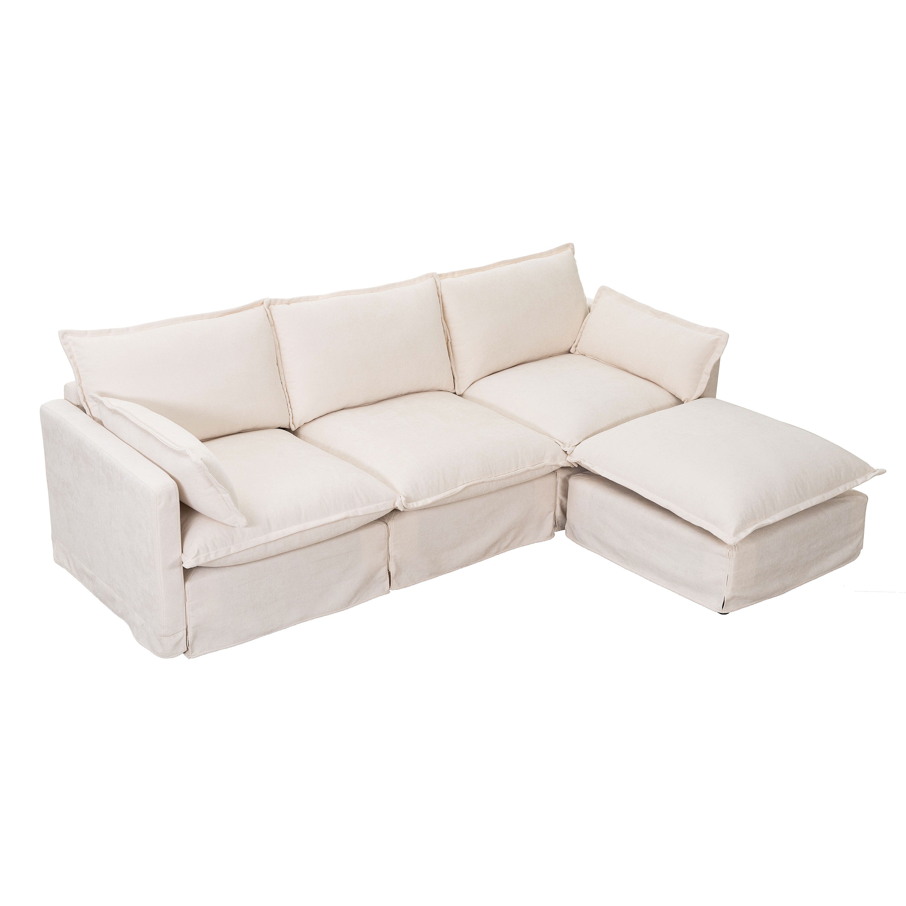 93.31' Modular Sectional Sofa - Modern Design featuring a 4-seater layout with ottoman, shown on a white background for product display.